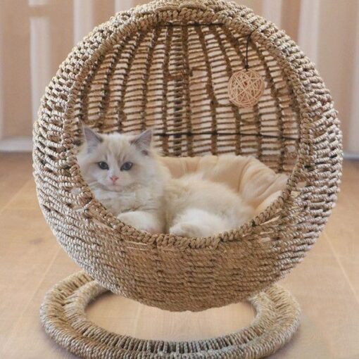 Pet Cat Litter Round Semi-enclosed Opening Cat Hanging Basket - Image 4